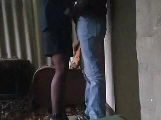 Milf In Stockings And High Heels Gives Great Head At Cabin In Woods free video