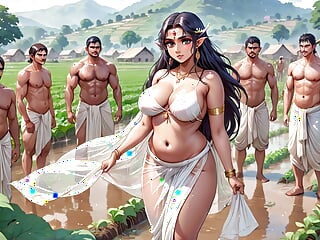 Ai Generated Images Of Horny Anime Indian Women & Elves Having Fun & Common Bath free video