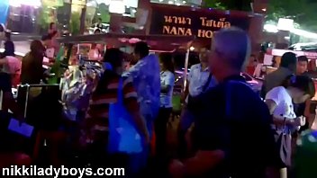 Walking Street With Ladyboys Working In Nana Plaza Bangkok free video
