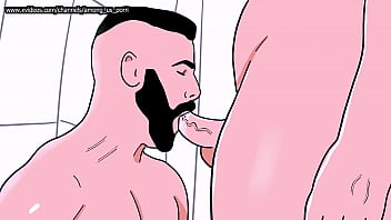 Bearded Straight Man Sucks A Male Bottom's Ass Then The Bottom Sucks The Straight's Cock - Animated Gay Porn free video