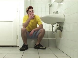 Skin Twink Dominates The Dick Horny New Cumer In The Toilet free video