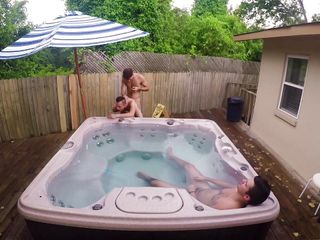 Dark-Haired Valentino Lets His Horny Bf Tim Hanes Fuck Him Next To The Hot Tub - Reality Dudes free video